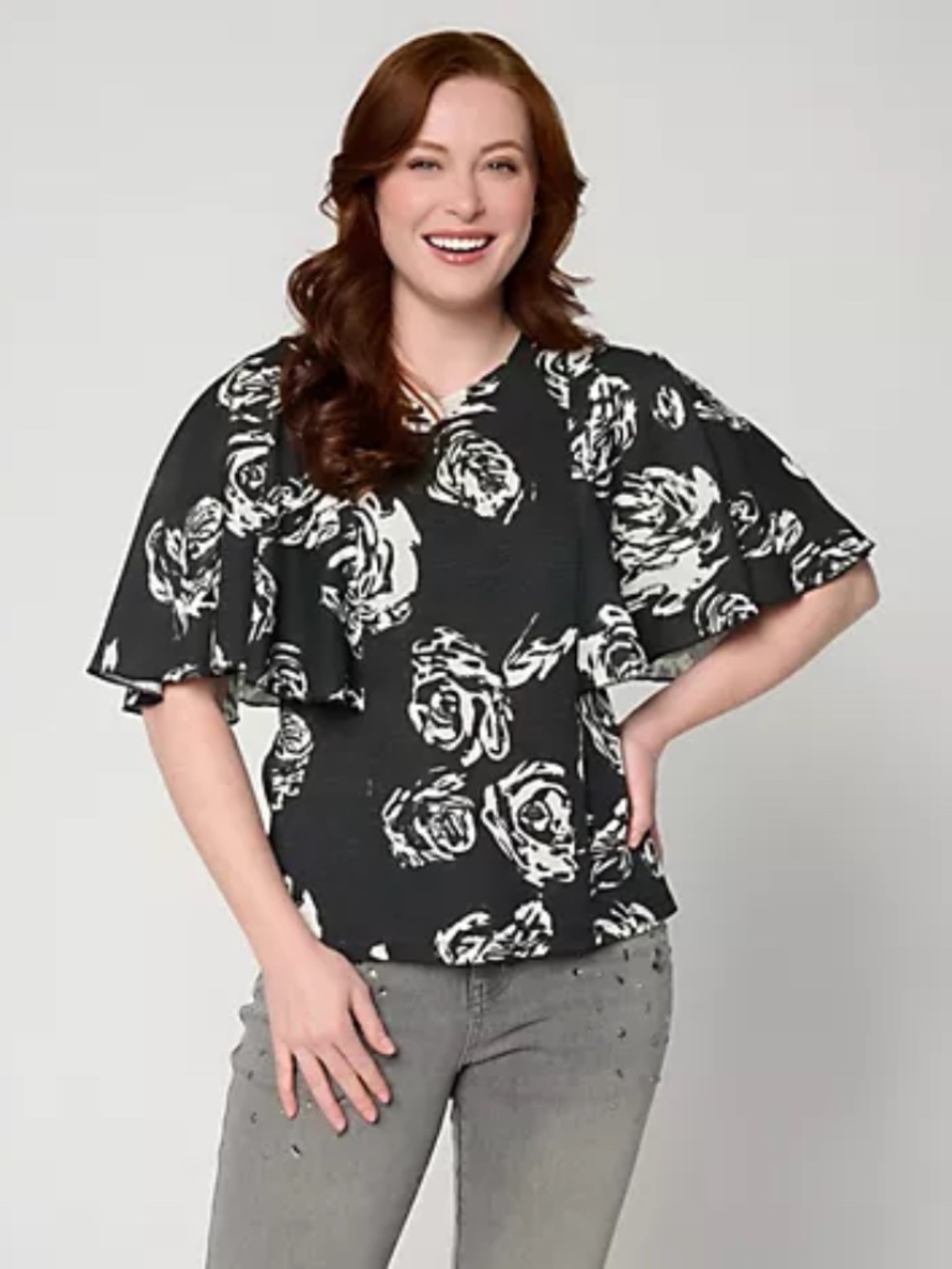 RM Studio x Rebecca Minkoff Cotton Modal Flutter Sly Knit Top, Black sz XL a7251 - Picture 1 of 3